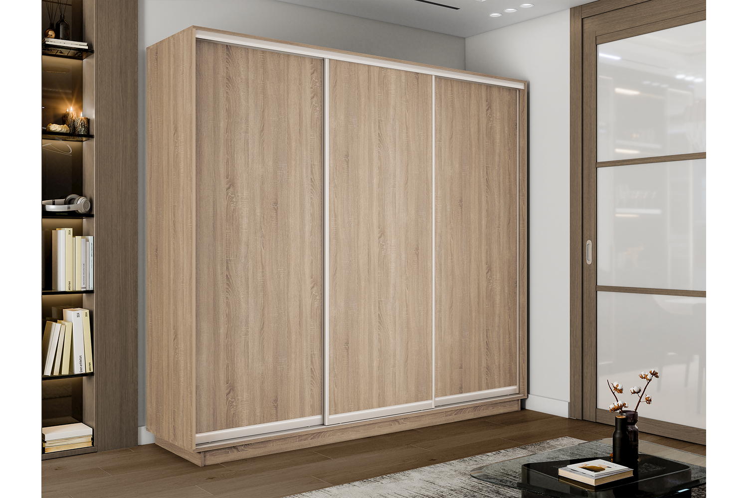 Необработанные товары - изображение №4 "Шкаф-купе Премиум 3х дв 210х240х60 Сонома"  на www.Angstrem-mebel.ru